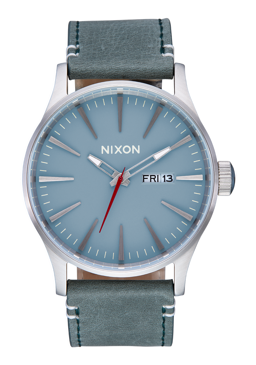 Sentry Leather - Silver /Dusty Blue / Dk Forest View 1