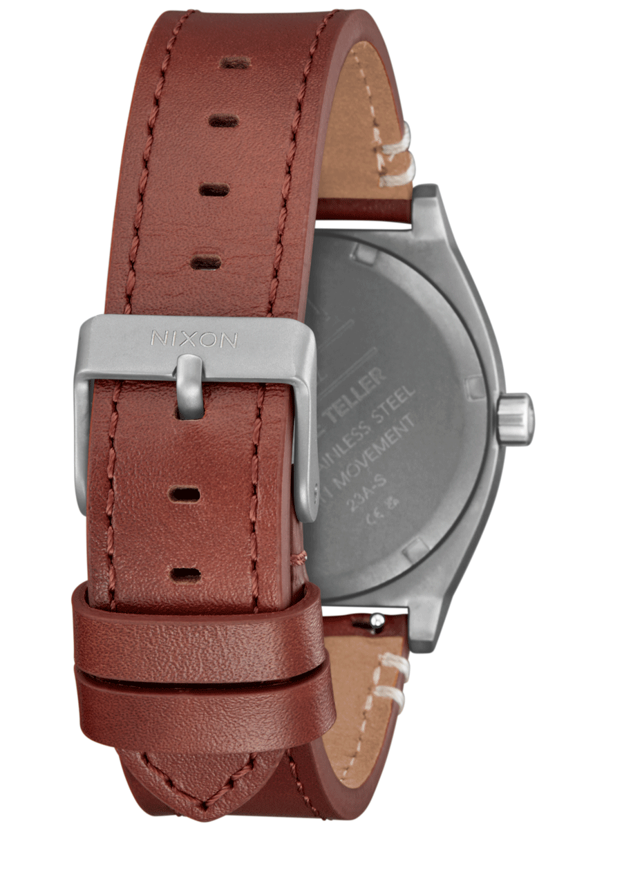 Time Teller Leather - Lt Gunmetal / Basalt / Sienna View 4