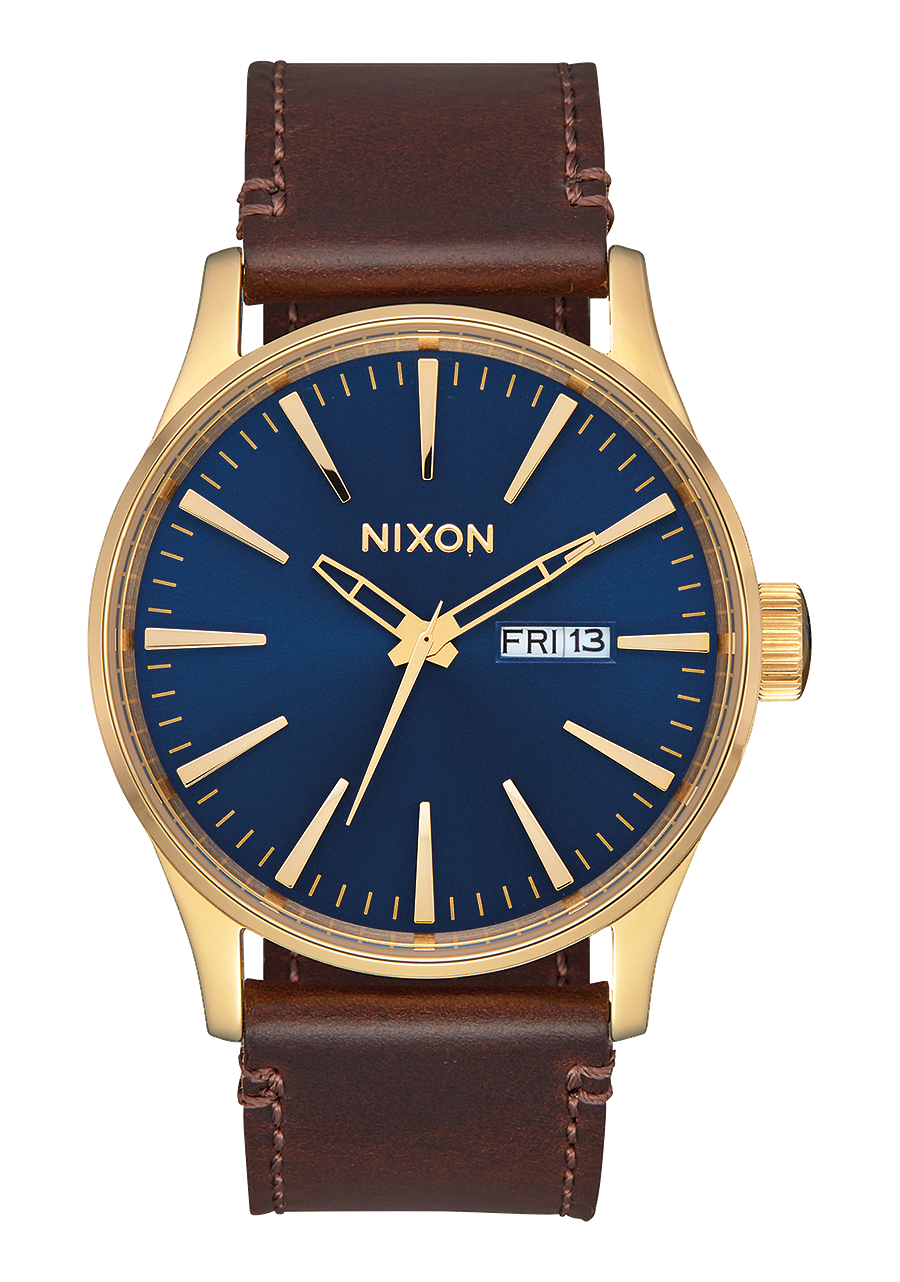 Sentry Leather - Polished Gold / Navy Sunray View 1