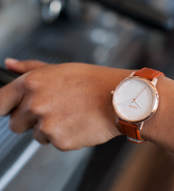 Kensington Leather - Rose Gold / White