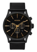 Sentry Chrono Leather - Matte Black / Gold / Black