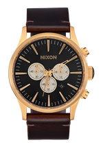 Sentry Chrono Leather - Gold / Indigo / Brown