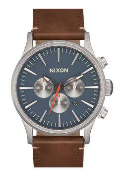 Sentry Chrono Leather - Lt Gunmetal / Basalt / Sienna