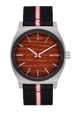 Time Teller Nylon - Silver / Rosewood / Black Stripe