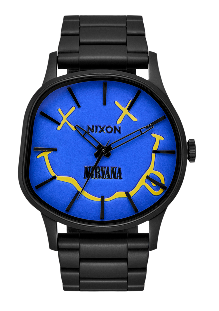 
Nixon Nirvana Sentry Wobble Watch - Analog - Matte Super Black / Blue - View 1