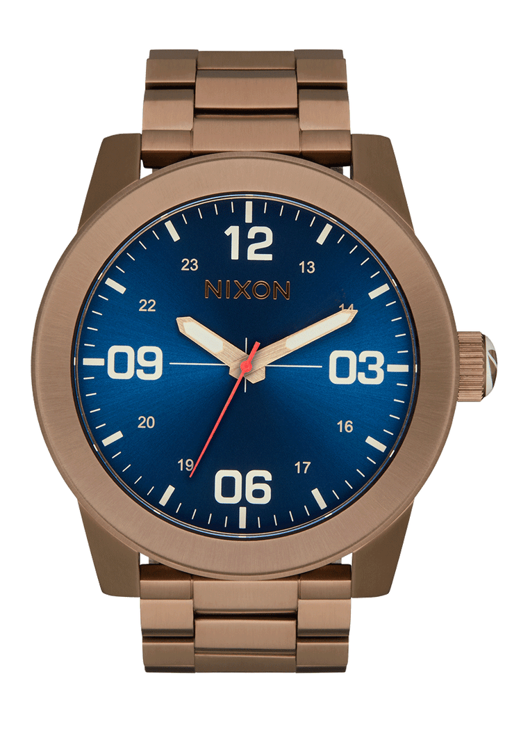 
Nixon Corporal Stainless Steel Watch - Analog - Desert Gold / Arles Blue - View 1