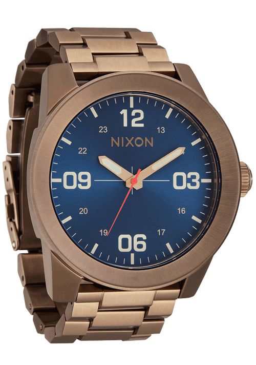 
Nixon Corporal Stainless Steel Watch - Analog - Desert Gold / Arles Blue - View 2