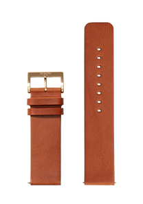 23mm Veg Tanned Leather Band - Saddle View 1