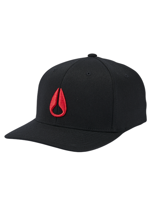 Deep Down Flexfit Athletic Fit Hat - Black / Red
