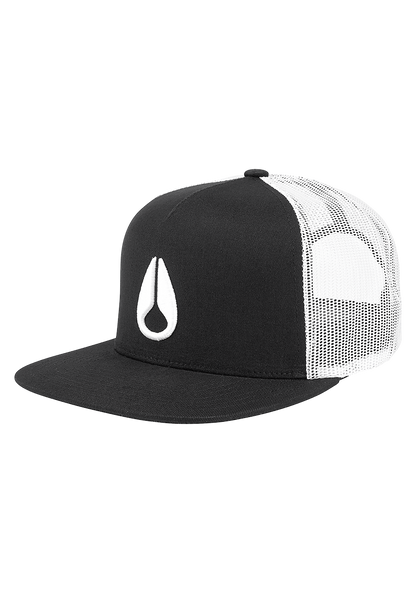 Deep Down Trucker Hat - Black / White / Black View 1