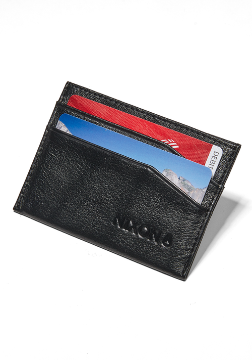 Flaco Leather Card Wallet - Black