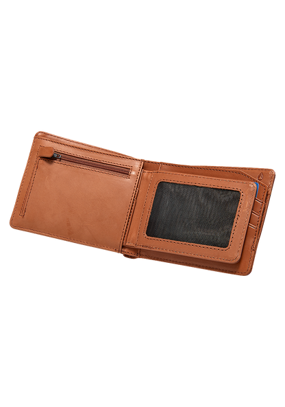 Pass Leather Coin Wallet - Saddle View 2