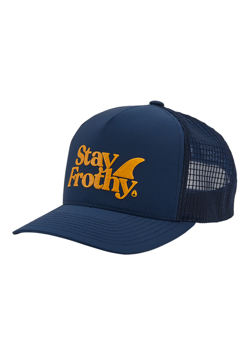 Frothy Snapback Hat - Midnight Blue / Dark Yellow