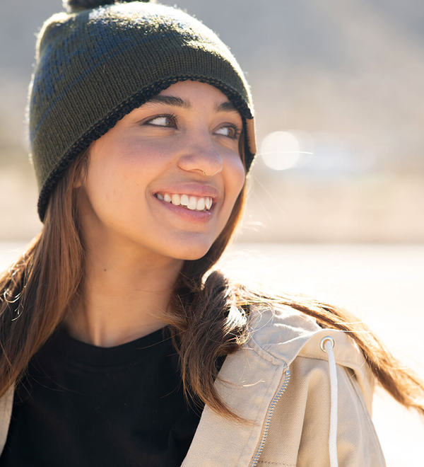 Meister Wool Pom Beanie - Olive / Multi