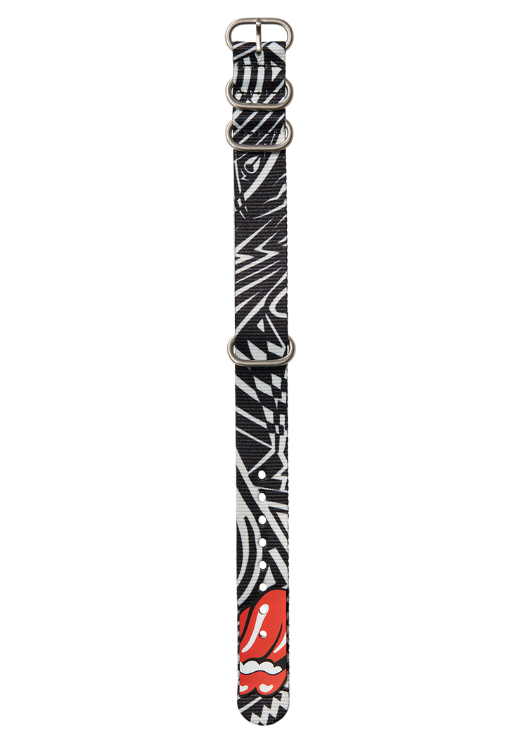 Rolling Stones 20mm Recycled One Piece Band - Black / Gray
