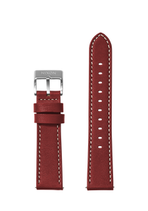 20mm Stitched Leather Band - Cranberry View 1