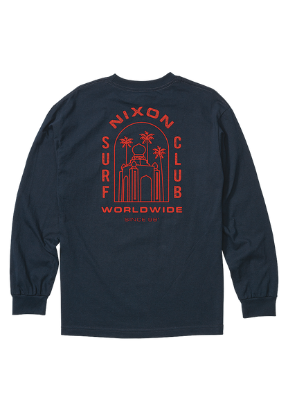 Temple Long Sleeve T-Shirt - Navy View 2